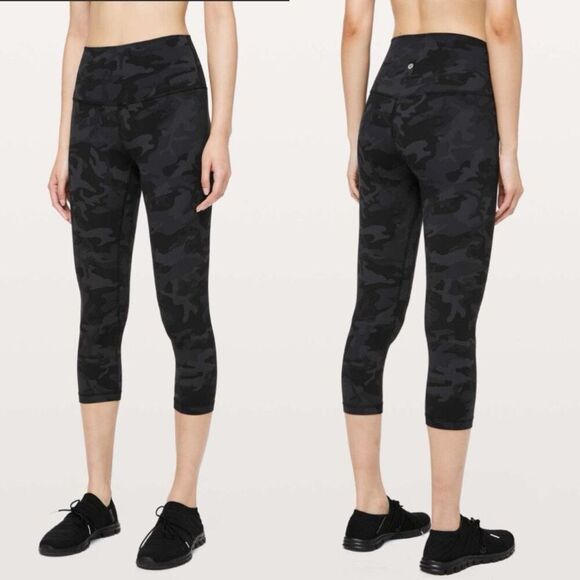 Lululemon Align Crop 21" Incognito Camo Multi Grey Women’s Size 6‎ - Picture 1 of 12
